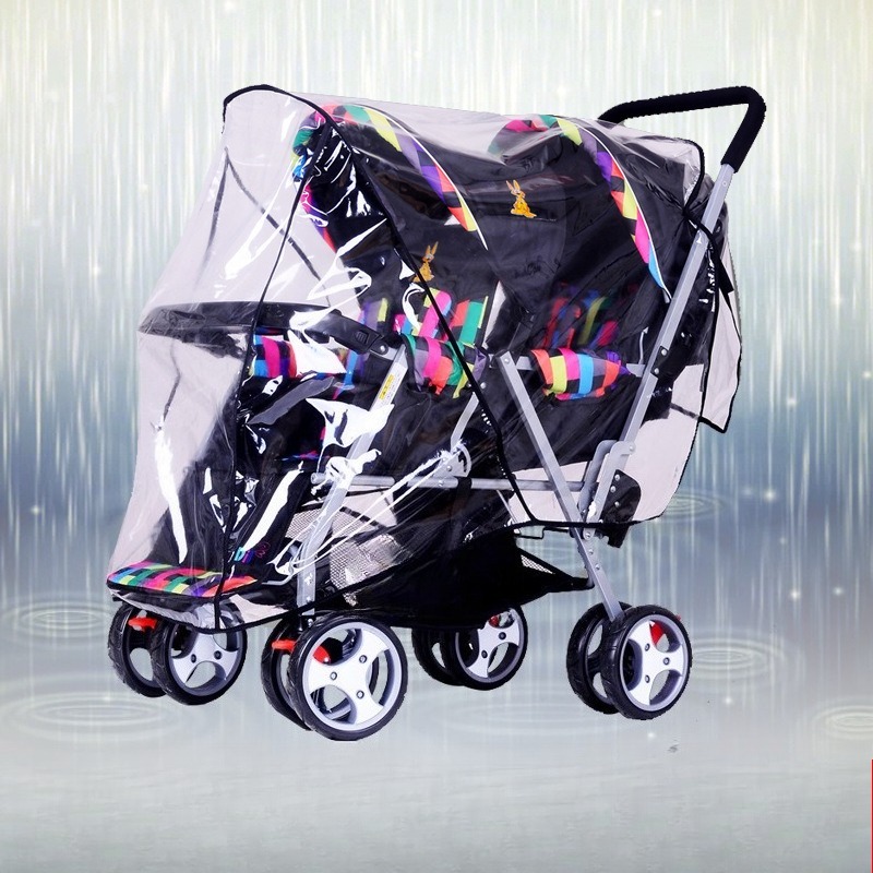 Stroller Rain Cover - Cubierta Impermeable para Cochecito Doble, Protector