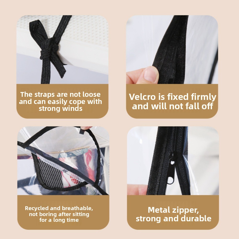 Stroller Rain Cover - Cochecitos de bebé transparentes cubierta impermeable