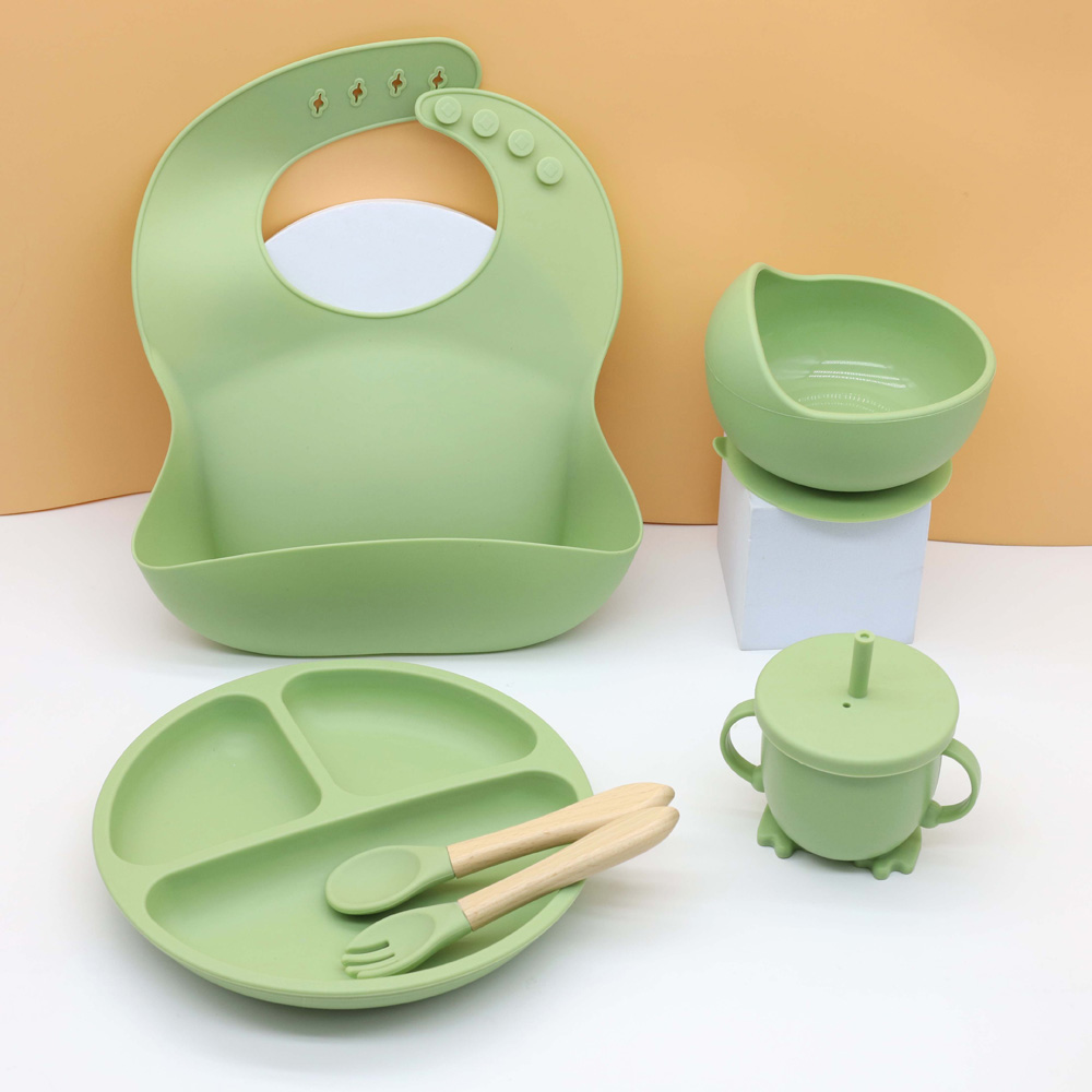 Silicone Baby Bibs - Juego de vajilla de comida para