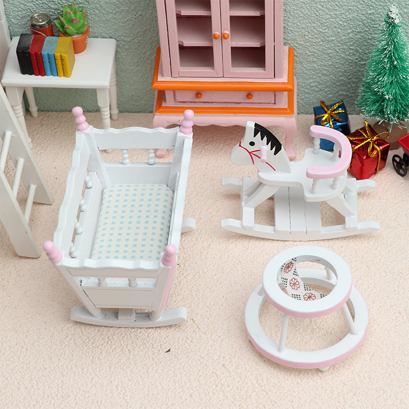 Baby Products - 3 piezas/set, escala 1/12, mini cuna