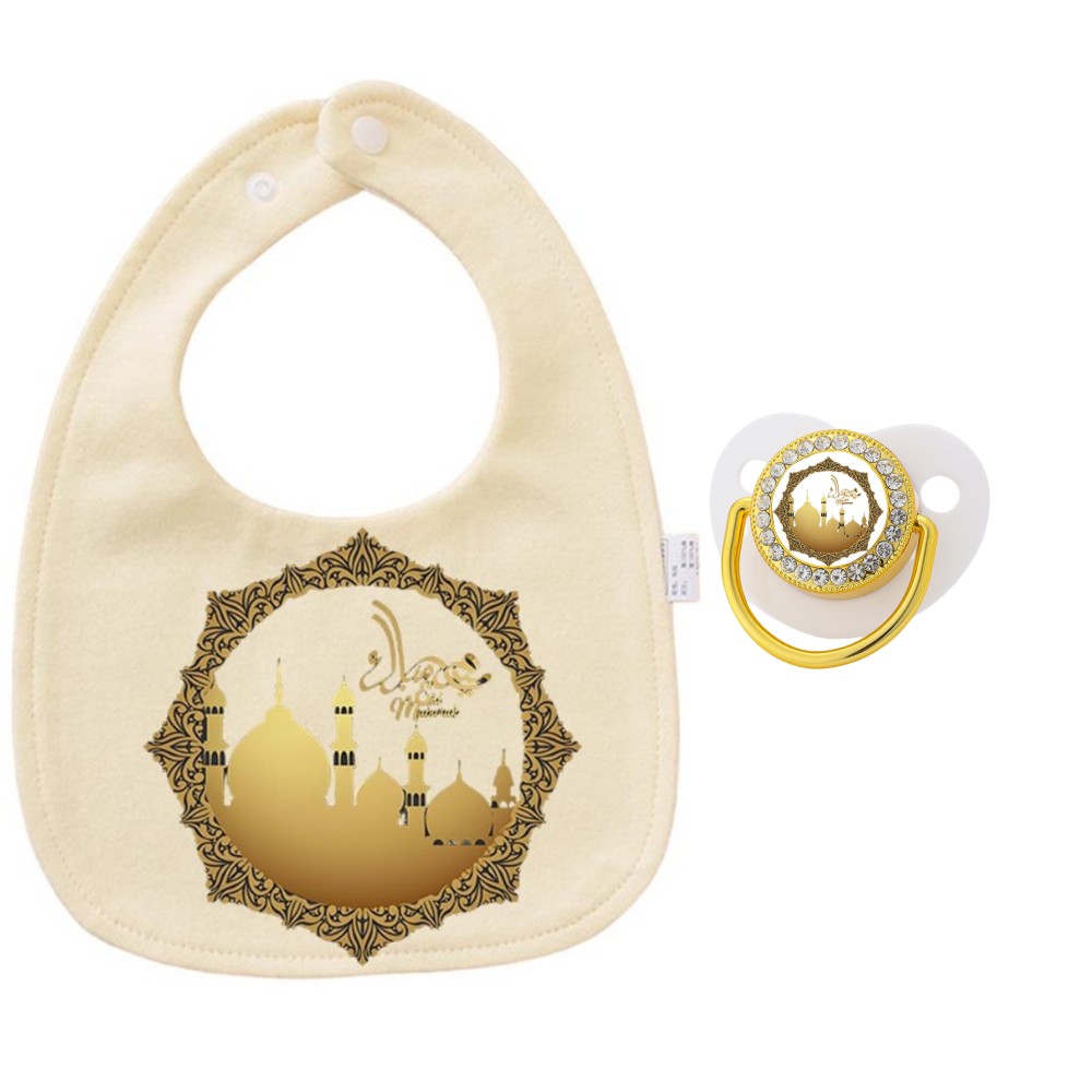 Set de Babero y Chupete con Es - Silicone Baby Bibs reseña y precio