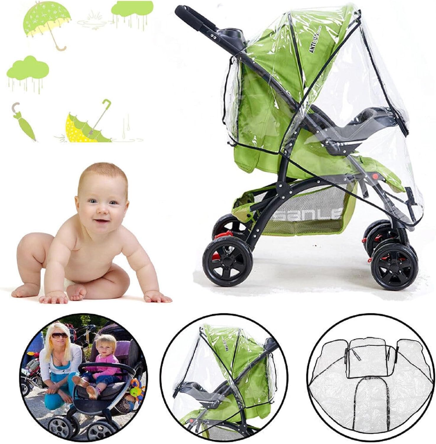 Cubierta de lluvia para cochec - Stroller Rain Cover reseña y precio