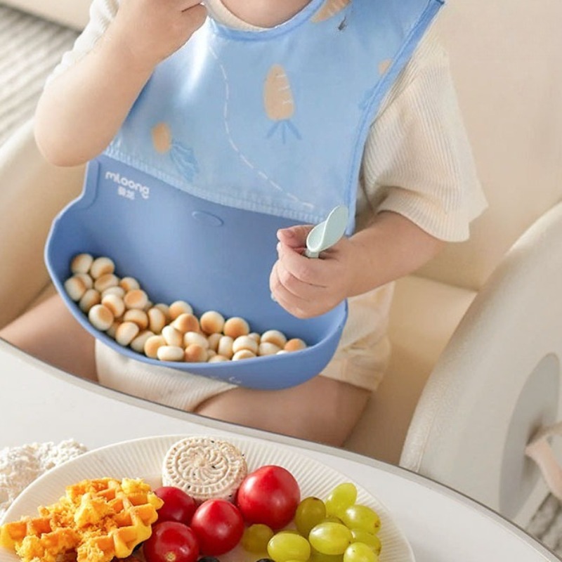 Babero impermeable para niños, - Silicone Baby Bibs reseña y precio