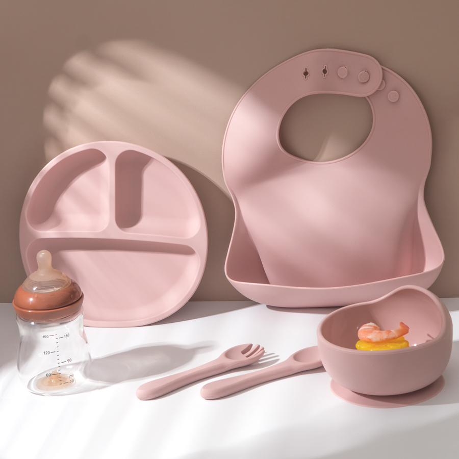 Juego de alimentación de silic - Silicone Baby Bibs reseña y precio