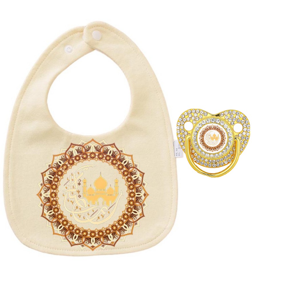 Estampado de Eid Mubarak, dise - Silicone Baby Bibs reseña y precio