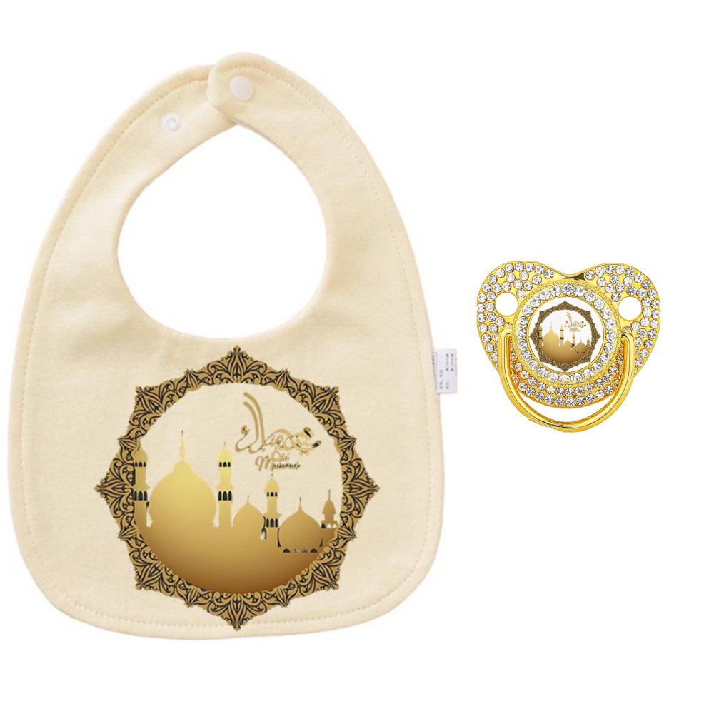 Estampado de Eid Mubarak, dise - Silicone Baby Bibs reseña y precio